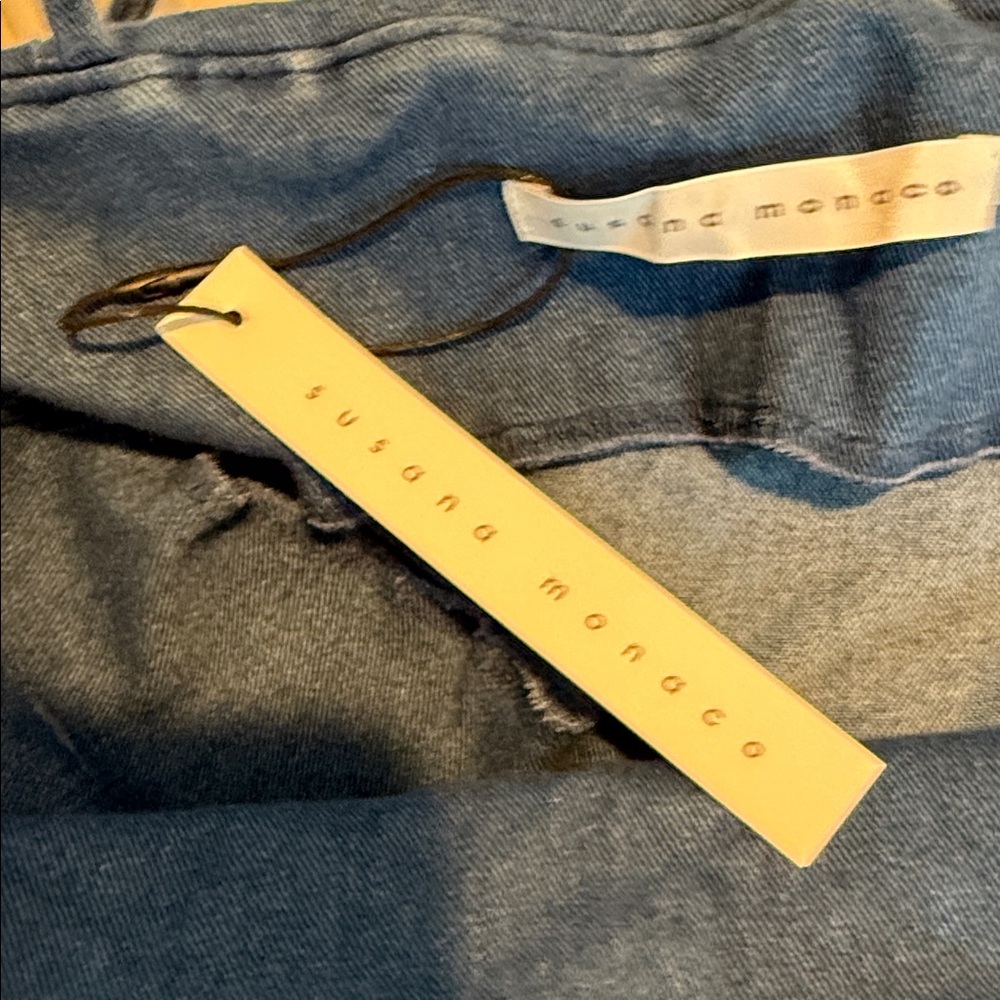Susana Monaco Women's Light Blue Denim Mini Dress Western Cowgirl NWT Sz Small - Picture 7 of 8